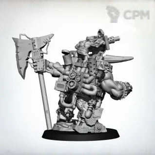 Описание картинки Миниатюра Ork "Mezgob scrap boss", Warboss Mega Armour от Brother Ork по цене 930руб | Свободный Рынок Миниатюр - СРМ