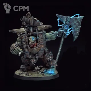 Описание картинки Миниатюра Ork "Mezgob scrap boss", Warboss Mega Armour от Brother Ork по цене 930руб | Свободный Рынок Миниатюр - СРМ