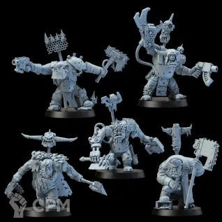 Описание картинки Набор миниатюр Orks "Lootenant bully mob", Nobz от Brother Ork по цене 2 320руб | Свободный Рынок Миниатюр - СРМ