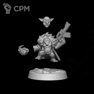 Описание картинки Миниатюра Гретчин Босс коротышка, Gretchin от Brother Ork по цене 300руб | Свободный Рынок Миниатюр - СРМ