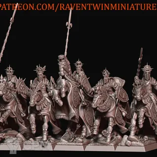 Описание картинки Bretonian knights/Grail knights (цена за 5 штук) от 3D Wargaming по цене 1 625руб | Свободный Рынок Миниатюр - СРМ