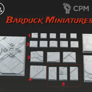 Описание картинки Базы/Подставки Robot Legion Квадратные 50х25мм от Barduck Miniatures по цене 599руб | Свободный Рынок Миниатюр - СРМ