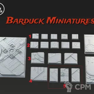 Описание картинки Базы/Подставки Robot Legion Квадратные 75х50мм от Barduck Miniatures по цене 999руб | Свободный Рынок Миниатюр - СРМ