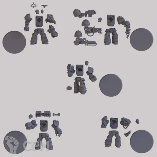 Описание картинки Adeptus Astartes: Tactical Terminator Squad / Отряд Тактических Терминаторов / Warhammer 4 от Лавка Приключенца по цене 849руб | Свободный Рынок Миниатюр - СРМ