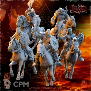 Описание картинки Barbarian Riders with Weapon and Shield от Naggaroth Night по цене 500руб | Свободный Рынок Миниатюр - СРМ