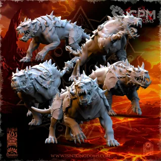 Описание картинки Hellhounds with Armor от Naggaroth Night по цене 300руб | Свободный Рынок Миниатюр - СРМ