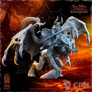 Описание картинки Sorcerer on Undead Manticore от Naggaroth Night по цене 3 500руб | Свободный Рынок Миниатюр - СРМ