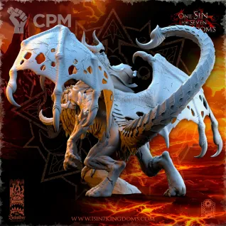 Описание картинки Sorcerer on Undead Manticore от Naggaroth Night по цене 3 500руб | Свободный Рынок Миниатюр - СРМ
