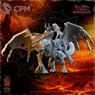 Описание картинки Sorcerer on Undead Manticore от Naggaroth Night по цене 3 500руб | Свободный Рынок Миниатюр - СРМ