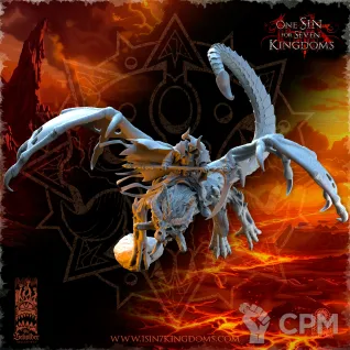 Описание картинки Sorcerer on Undead Manticore от Naggaroth Night по цене 3 500руб | Свободный Рынок Миниатюр - СРМ