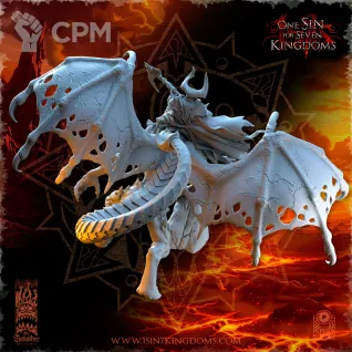 Описание картинки Sorcerer on Undead Manticore от Naggaroth Night по цене 3 500руб | Свободный Рынок Миниатюр - СРМ