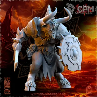 Описание картинки Minotaurs with Sword and Shield от Naggaroth Night по цене 500руб | Свободный Рынок Миниатюр - СРМ
