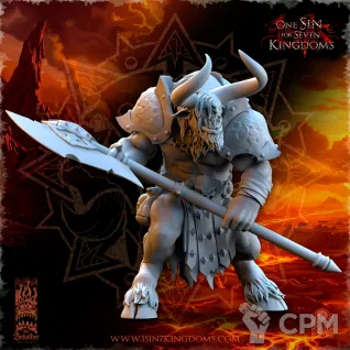Описание картинки Minotaurs with Two Handed Axe от Naggaroth Night по цене 500руб | Свободный Рынок Миниатюр - СРМ