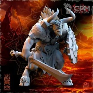 Описание картинки Minotaurs with Sword and Shield от Naggaroth Night по цене 500руб | Свободный Рынок Миниатюр - СРМ