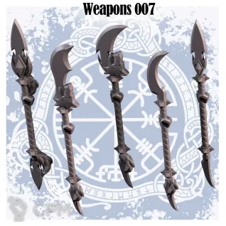 Описание картинки Space Wolves - Spears set v.2 от 3Д печать миниатюр по цене 233руб | Свободный Рынок Миниатюр - СРМ