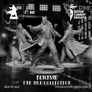 Описание картинки Блэксэд | Коллекционная миниатюра 75 мм от Blood Carrot Knights по цене 1 100руб | Свободный Рынок Миниатюр - СРМ