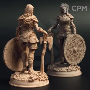 Описание картинки Фрея Устрашающая, женщина-воин от Dark Craft Hobby по цене 256руб | Свободный Рынок Миниатюр - СРМ