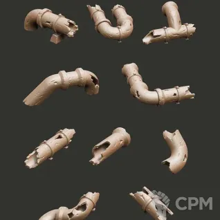 Описание картинки A set of destroyed pipes. от Логово Каракатицы  по цене 185руб | Свободный Рынок Миниатюр - СРМ
