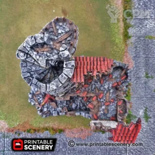 Описание картинки Руины башни городского мага от 3D Wargaming по цене 4 200руб | Свободный Рынок Миниатюр - СРМ