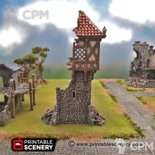 Описание картинки Руины дозорной башни от 3D Wargaming по цене 2 650руб | Свободный Рынок Миниатюр - СРМ