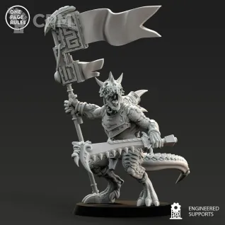 Описание картинки Saurus Guard Alpha, Icon Bearer, Wardrummer от Kapers Point по цене 582руб | Свободный Рынок Миниатюр - СРМ