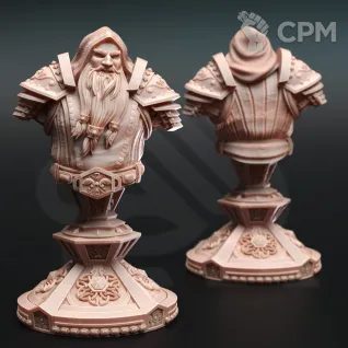 Описание картинки Бюст. Торс. Дварф-Жрец от Gabrigame_Print по цене 1 595руб | Свободный Рынок Миниатюр - СРМ