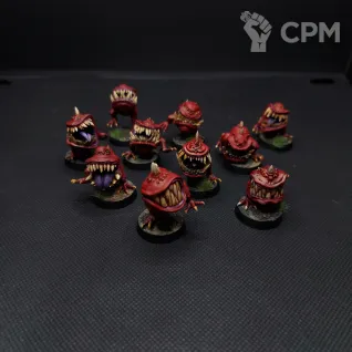 Описание картинки 10 печатных сквигов (Gloomspite Gitz Squigs) покрас от V130177@mail.ru по цене 3 700руб | Свободный Рынок Миниатюр - СРМ