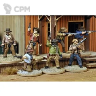 Описание картинки DMHG-COW  Dead Man's Hand - Cowboy Gang от Base 28 по цене 3 167руб | Свободный Рынок Миниатюр - СРМ