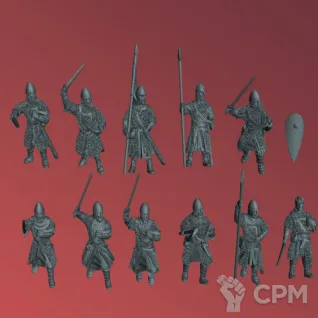Описание картинки Нормандские войны | Norman Knights on Foot от W1L50n по цене 1 100руб | Свободный Рынок Миниатюр - СРМ