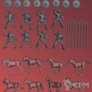 Описание картинки Франкские Конные Воины | Frankish Skirmishers Mounted от W1L50n по цене 1 200руб | Свободный Рынок Миниатюр - СРМ