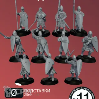 Описание картинки Нормандские войны | Norman Knights on Foot от W1L50n по цене 1 100руб | Свободный Рынок Миниатюр - СРМ