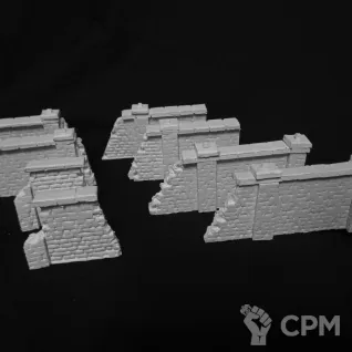 Описание картинки Городской кирпичный забор разрушенный 28мм от Capitan Martinez по цене 800руб | Свободный Рынок Миниатюр - СРМ