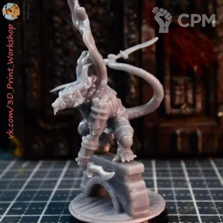 Описание картинки Skaven Deathmaster от 3Д печать миниатюр по цене 554руб | Свободный Рынок Миниатюр - СРМ