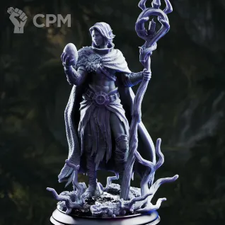 Описание картинки Drow Swamp Sorceress - Saratha от PocketSized Prints по цене 300руб | Свободный Рынок Миниатюр - СРМ