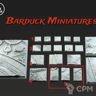 Описание картинки Базы/Подставки Saurian Starhost Квадратные 40мм от Barduck Miniatures по цене 859руб | Свободный Рынок Миниатюр - СРМ