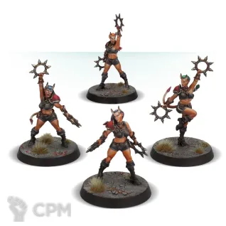 Описание картинки The Damned Damsels Chaos Cheerleading Squad от Mechanikus Forge по цене 1 200руб | Свободный Рынок Миниатюр - СРМ