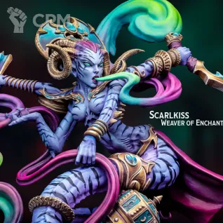 Описание картинки Scarlkiss Weaver of Enchanted Wisps от PocketSized Prints по цене 175руб | Свободный Рынок Миниатюр - СРМ