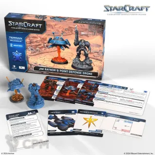 Описание картинки StarCraft: Jim Raynor &amp; Point Defense Drone - Terran - Hero Expansion Set (предзаказ) от Miniature Wargames по цене 3 950руб | Свободный Рынок Миниатюр - СРМ