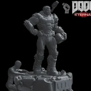 Описание картинки Doom slayer Doomguy Думгай Doom eternal от Кира по цене 3 500руб | Свободный Рынок Миниатюр - СРМ
