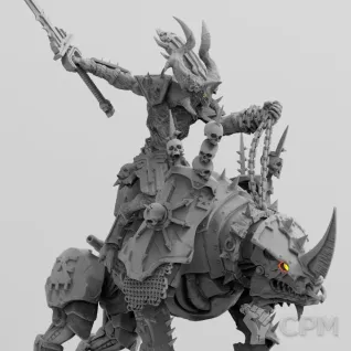 Описание картинки Skullmaster Herald of Khorne on Juggernaut от 3Д-Печка по цене 700руб | Свободный Рынок Миниатюр - СРМ