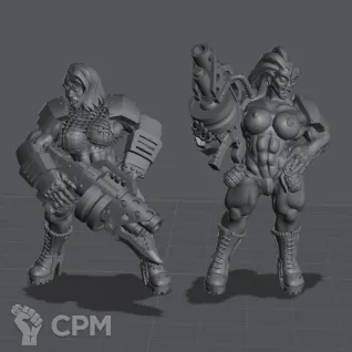 Описание картинки Девушки Огрины Brute Gangers/NSFW от Подземный человек по цене 1 340руб | Свободный Рынок Миниатюр - СРМ