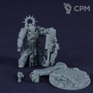 Описание картинки Captain With Relic Shield | 3D Печать от МАНУФАКТОРИУМ по цене 500руб | Свободный Рынок Миниатюр - СРМ