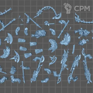 Описание картинки Hearthguard Berzerkers / Auric Hearthguard от Fantasy Miniatures по цене 1 400руб | Свободный Рынок Миниатюр - СРМ