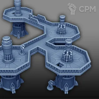 Описание картинки Две Больших Платформы - Sci-Fi Террейн от Terrain Print по цене 2 350руб | Свободный Рынок Миниатюр - СРМ