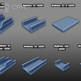 Описание картинки Две Больших Платформы - Sci-Fi Террейн от Terrain Print по цене 2 350руб | Свободный Рынок Миниатюр - СРМ