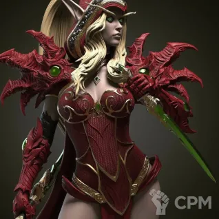 Описание картинки Валира Сангвинар World of Warcraft от Кира по цене 15 000руб | Свободный Рынок Миниатюр - СРМ