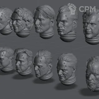 Описание картинки The heads of the Space Marine heroes от Подземный человек по цене 195руб | Свободный Рынок Миниатюр - СРМ