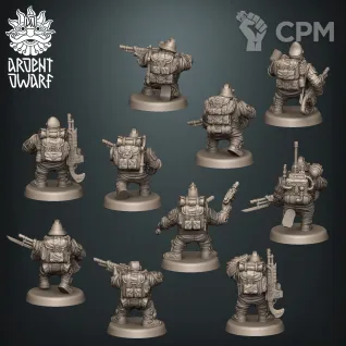 Описание картинки Astra Militarum Space Dwarfs Guardsmen от Brother Ork по цене 300руб | Свободный Рынок Миниатюр - СРМ