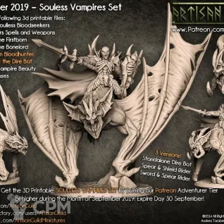 Описание картинки Vampire Lord on Zombie Dragon от MrMetalHorror по цене 3 800руб | Свободный Рынок Миниатюр - СРМ