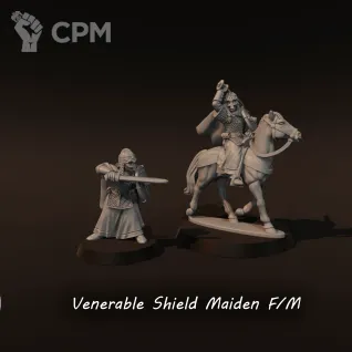 Описание картинки Venerable shieldmaiden от Recruiter по цене 450руб | Свободный Рынок Миниатюр - СРМ